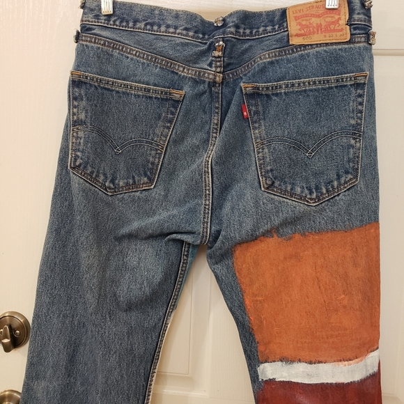 Levi's 505 custom painted size 32×30 - Picture 8 of 14